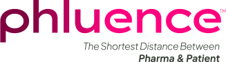 Phluence logo with tagline “The Shortest Distance Between Pharma & Patient.”